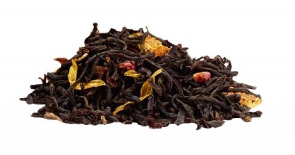 Black tea with orange, raspberry, marigold