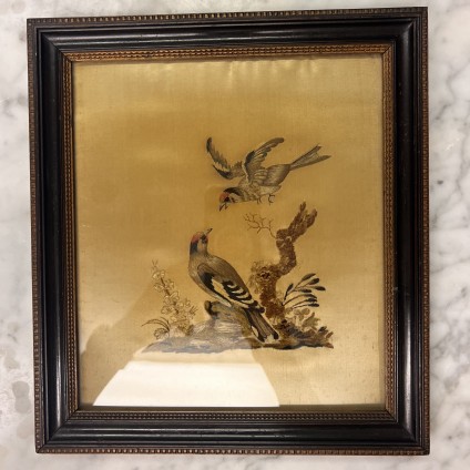 Antique Silkwork Embroidery of Birds