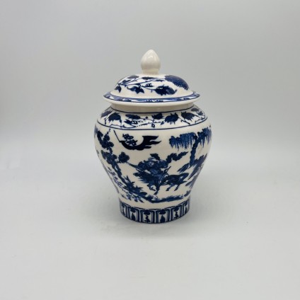 Blue and white porcelain tea jar