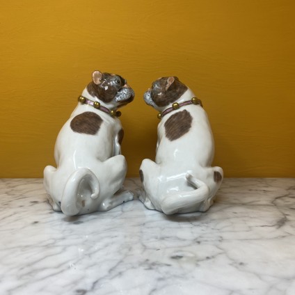 A pair of Dresden Pug Dogs