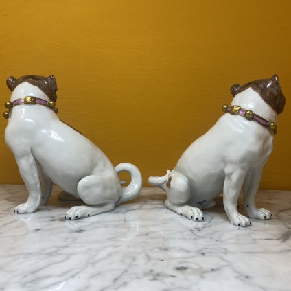 A pair of Dresden Pug Dogs