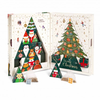 ETS - Adventskalender "Teebuch", BIO, 24 x Chai, Früchtetee, Kräutertee in Pyramidenbeutel