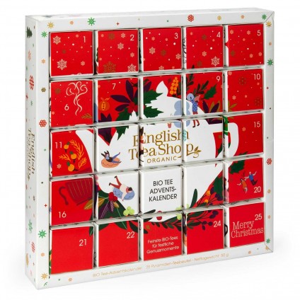 ETS - PUZZLE TEE ADVENTSKALENDER "RED CHRISTMAS", BIO, 25 PYRAMIDENBEUTEL