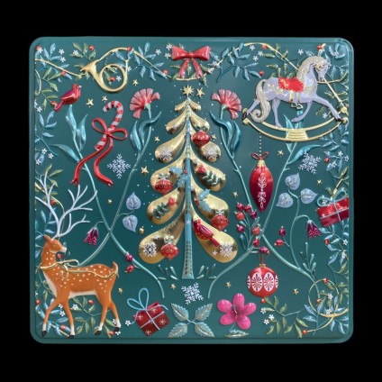 Square Tin "Xmas Ornaments"