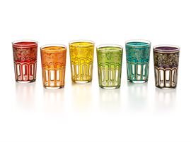 Tea glass "Hassieb" Glass, colorfully decorated, 6-way assorted